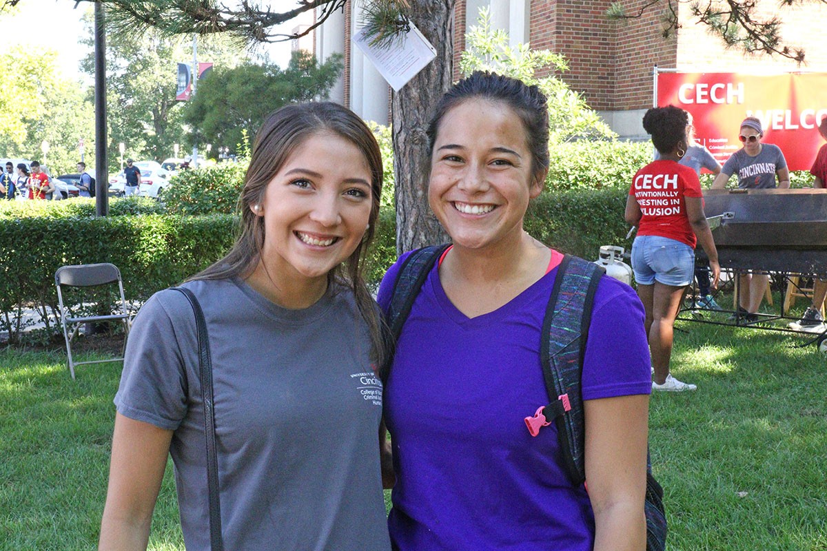 two female college students smiling